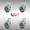 Service Caster 8 Inch SS Thermoplastic Rubber Swivel Caster Set with Roller Bearings and Brakes SCC-SS30S820-TPRRD-TLB-4 - alternate 2